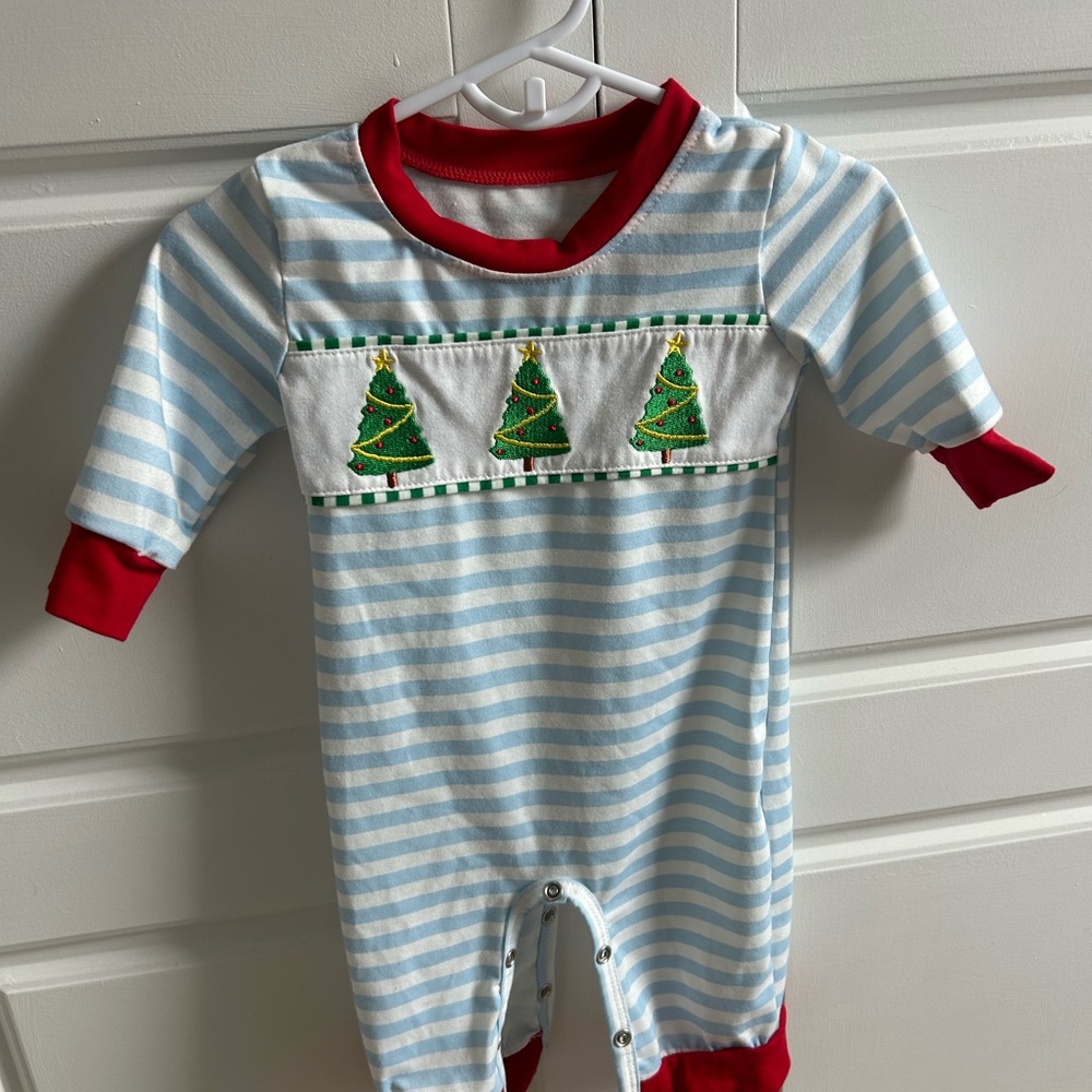 Striped Blue and Red Christmas Jumper